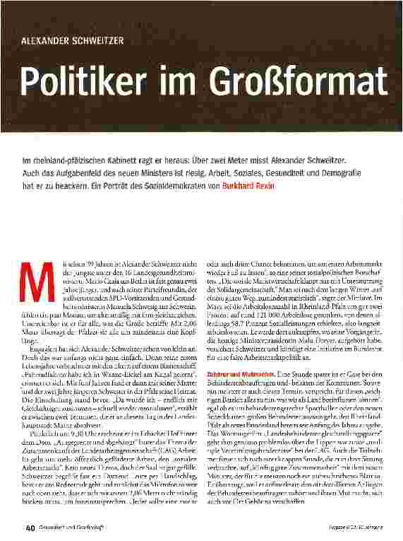 Vorschauseite 1: Politiker im Großformat