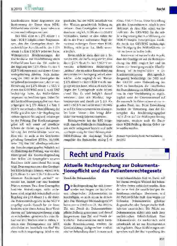 Vorschauseite 3: Zeitnahe Durchführung von MDK-Prüfungen