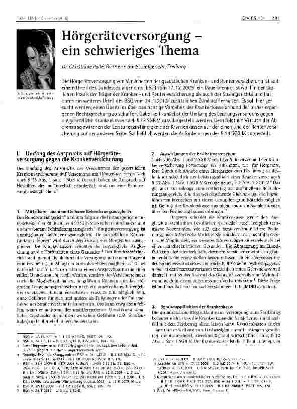 Vorschauseite 1: Hörgeräteversorgung -ein schwieriges Thema
