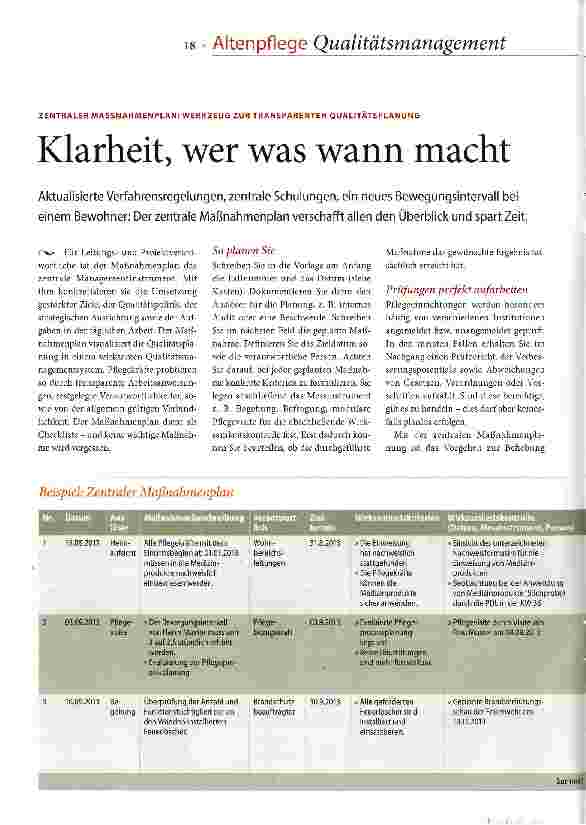 Vorschauseite 1: Klarheit, wer was wann macht