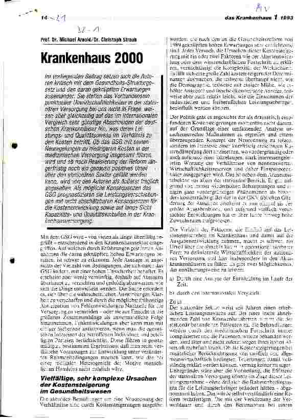 Vorschauseite 1: Krankenhaus 2000