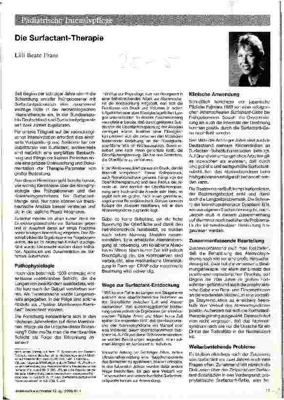 Vorschauseite 1: Die Surfactant-Therapie