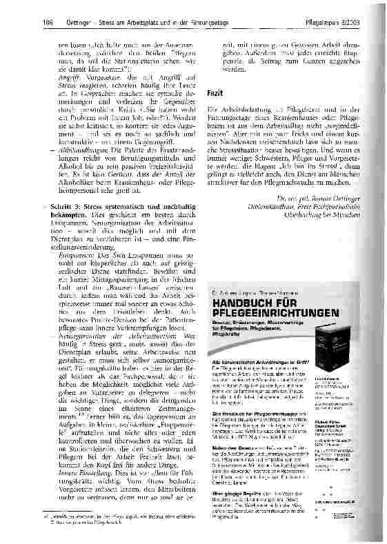 Vorschauseite 3: Stress am Arbeitsplatz und in der Führungsetage Wie sich Stress im Pflegebetrieb bewältigen lässt