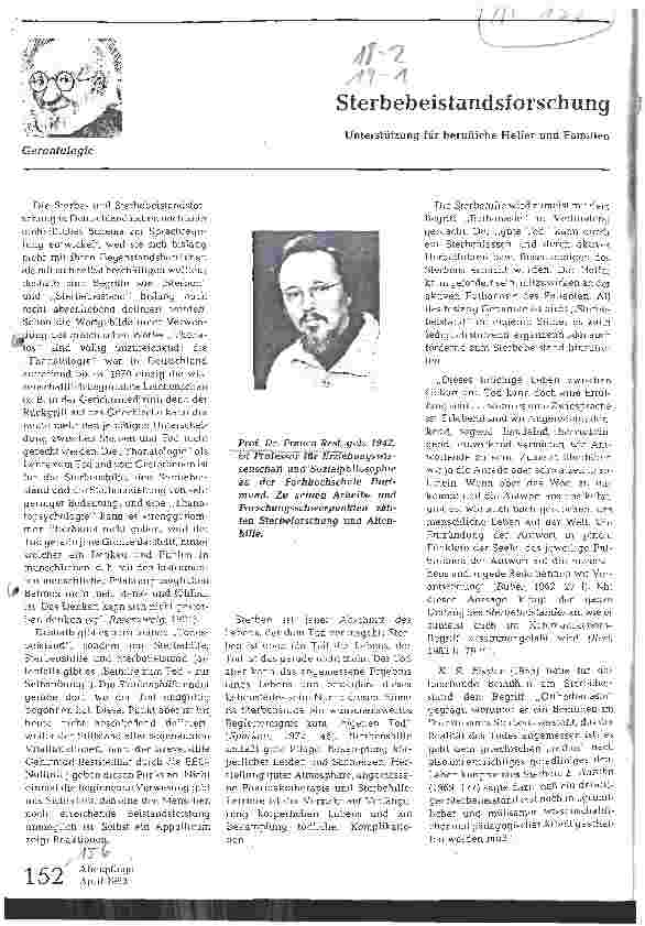 Vorschauseite 1: Sterbebeistandsforschung