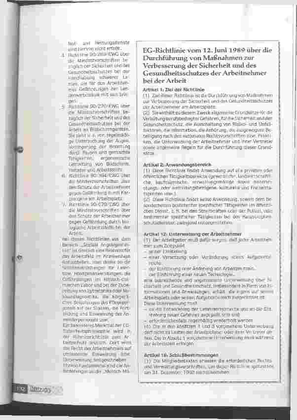 Vorschauseite 2: Arbeitsschutz im Krankenhaus Die EG-Richtlinien zur Arbeitssicherheit