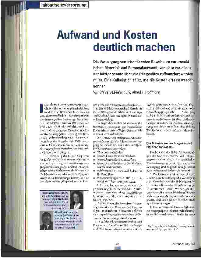 Vorschauseite 1: Aufwand und Kosten deutlich machen