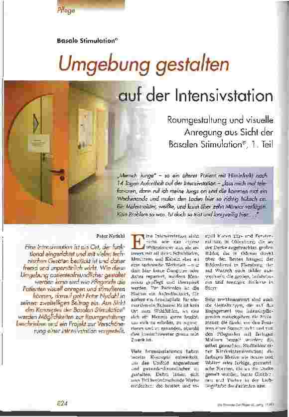 Vorschauseite 1: Umgebung gestalten auf der Intensivstation Teil 1