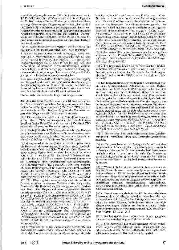 Vorschauseite 2: Feststellungsklage - „Verbandsklage nach §9 TVG TVG§9;ZPO§256Abs.1