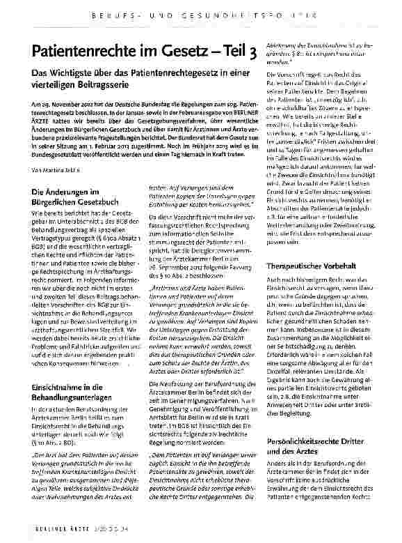 Vorschauseite 1: Patienten rechte im Gesetz-Teil 3