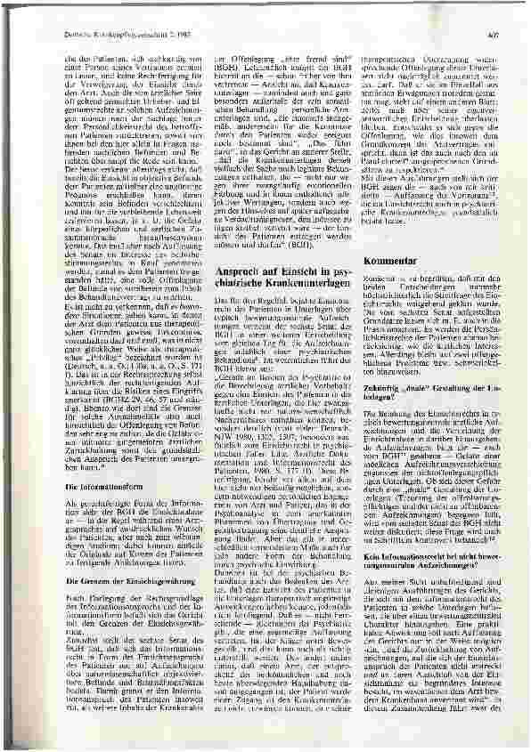 Vorschauseite 2: Der Anspruch des Patienten auf Einsichtnahme in Krankenakten