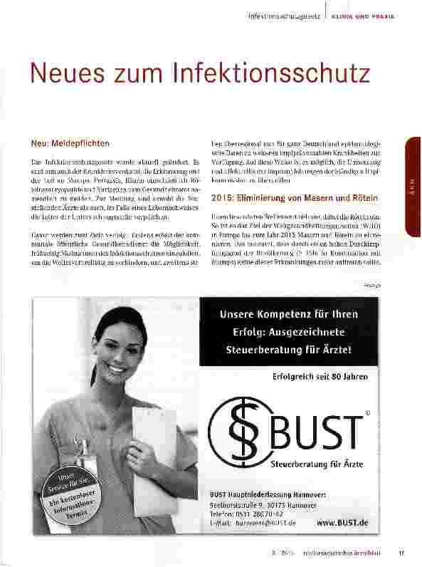 Vorschauseite 1: Neues zum Infektionsschutz