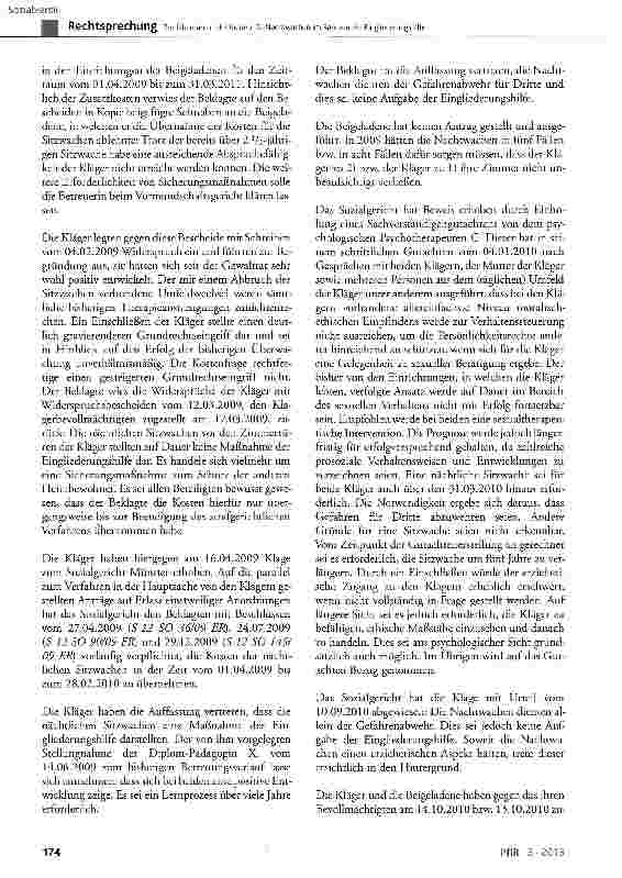 Vorschauseite 3: Zur Übernahme der Kosten für Nachtwachen im Rahmen der Eingliederungshilfe