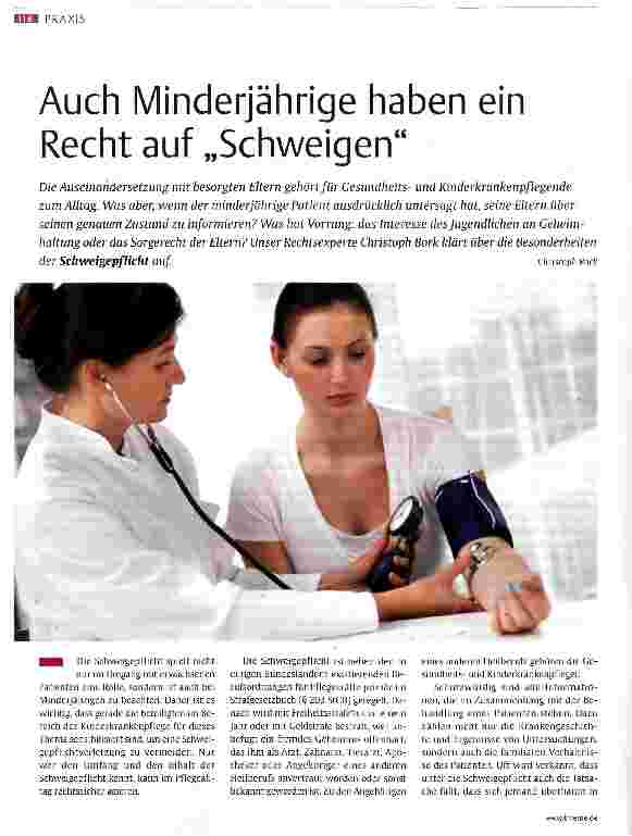 Vorschauseite 1: Auch Minderjährige haben ein Recht auf „Schweigen