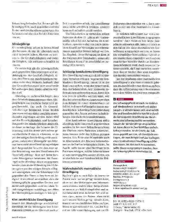 Vorschauseite 2: Auch Minderjährige haben ein Recht auf „Schweigen