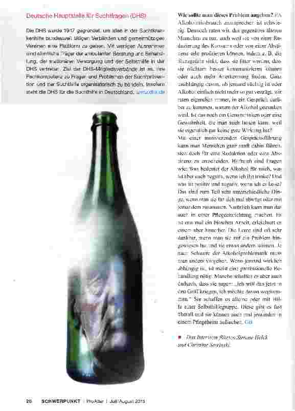 Vorschauseite 4: Weil der Körper im Alter weniger Alkohol verträgt, können geringe Mengen relativ riskant sein
