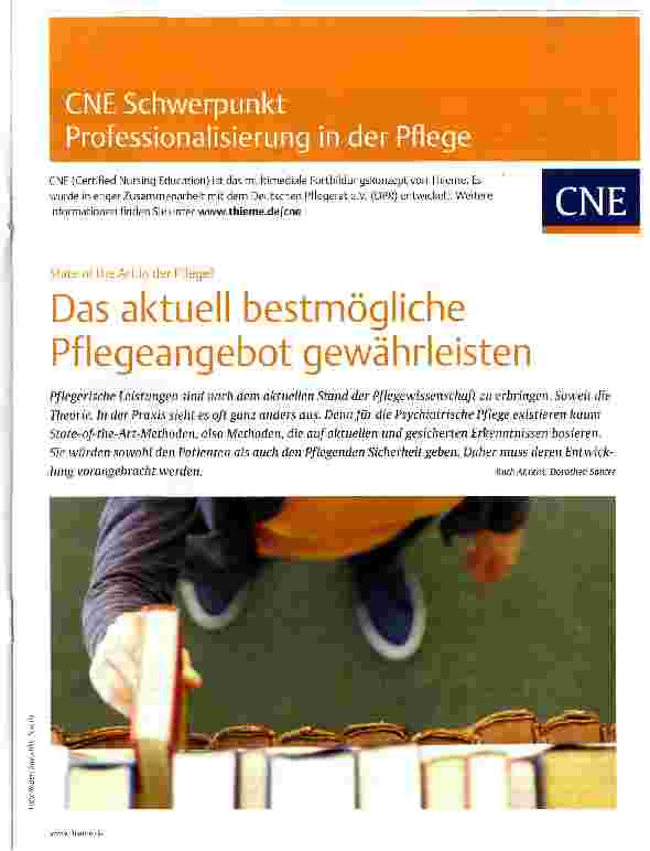 Vorschauseite 1: Das aktuell bestmögliche Pflegeangebot gewährleisten