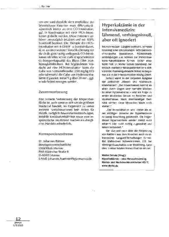 Vorschauseite 2: Pitfalls bei der Primärversorgung Schwertsbrandverletzter