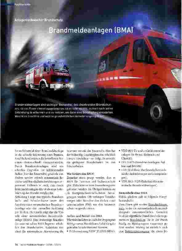 Vorschauseite 1: Brandmeldeanlagen (BMA)