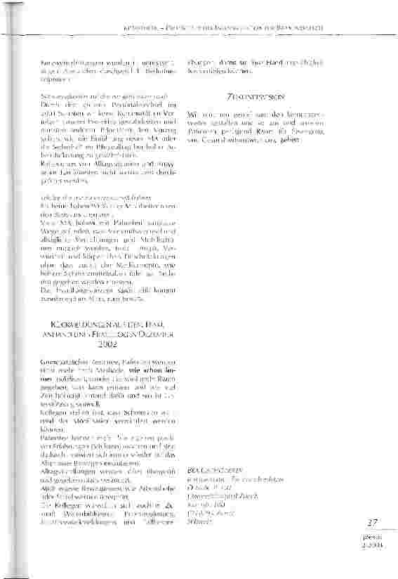 Vorschauseite 2: Kinästhetik - Projekt auf der Intensivstation für Brandverletzte 2001-2003