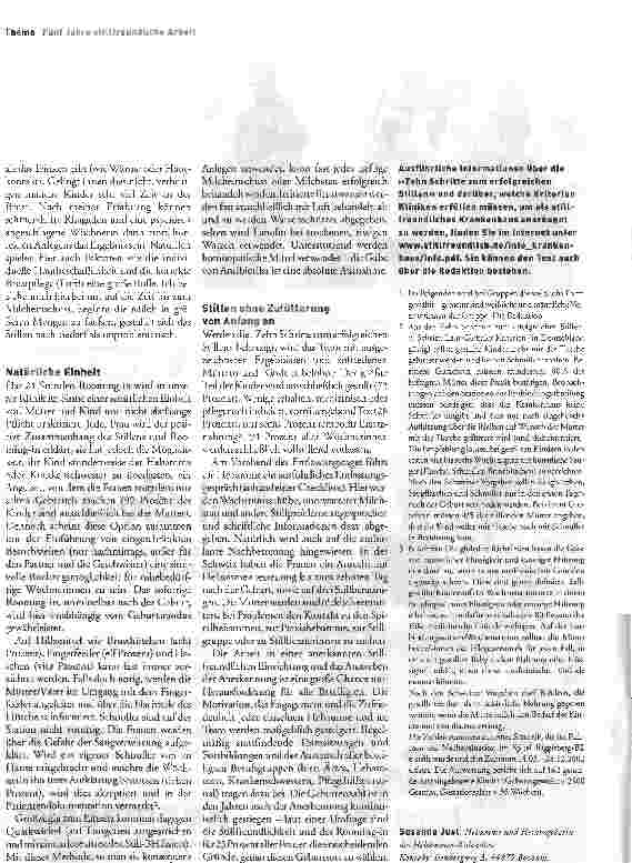 Vorschauseite 3: Fünf Jahre stillfreundliche Arbeit ein Erfahrungsbericht