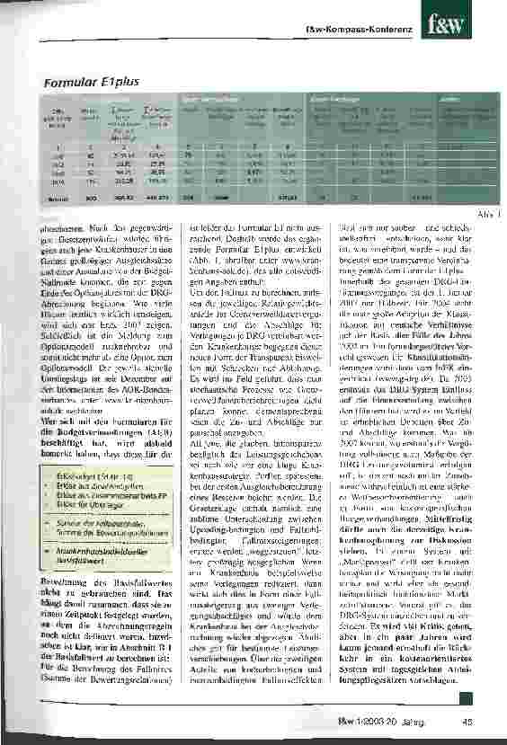 Vorschauseite 4: Budgetverhandlungen 2003 Die ersten Erfahrungen mit dem Optionsmodell aus Sicht der Krankenhäuser