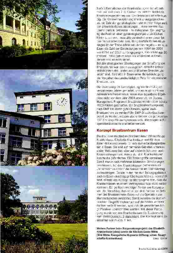 Vorschauseite 3: DMP Brustkrebs schafft Fakten Teilnehmende Kliniken bringen sich in eine Zukunftsposition