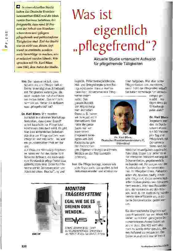 Vorschauseite 1: Was ist eigentlich pflegefremd? Aktuelle Studie untersucht Aufwand für pflegefremde Tätigkeiten
