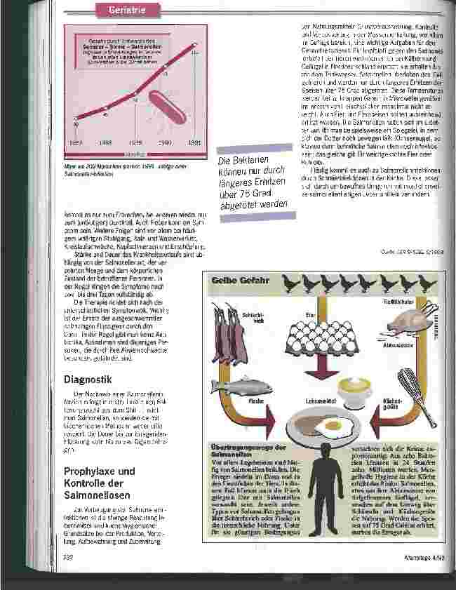 Vorschauseite 3: Salmonellen weiter auf dem Vormarsch Information über Vorkommen und Verbreitung des Erregers und seine Vermeidung