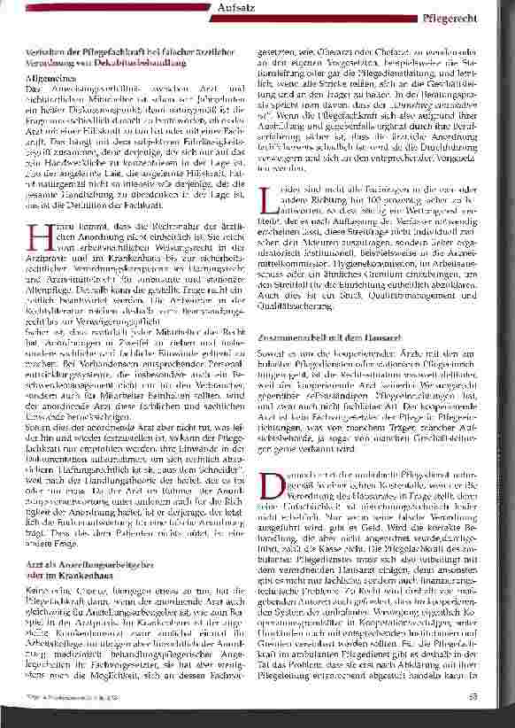 Vorschauseite 2: Bleibt Pflege immer ein Heilund Hilfsberuf? Verändert sich aufgrund neuer Rechtsprechung der Status der Pflegepersonen in Deutschland? (Teil 3)