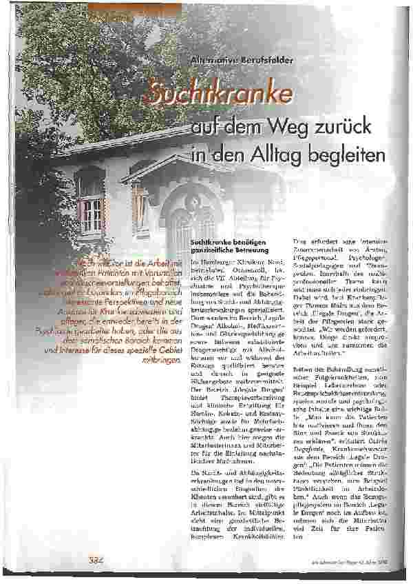 Vorschauseite 1: Suchtkranke auf dem Weg zurück in den Alltag begleiten Alternative Berufsfelder