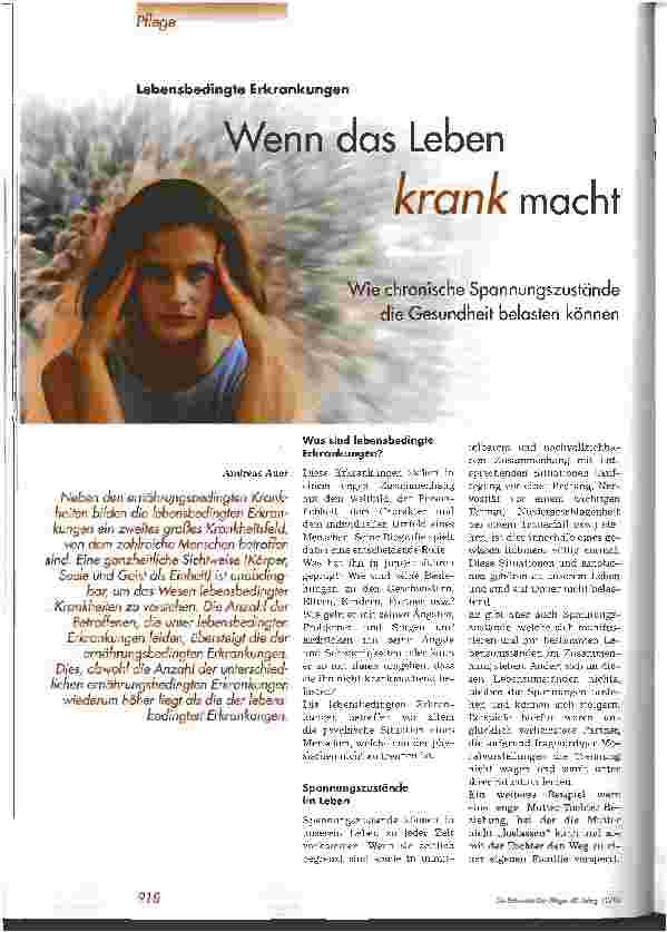 Vorschauseite 1: Wenn das Leben krank macht
