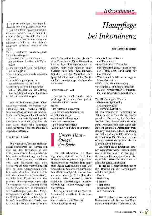 Vorschauseite 1: Hautpflege bei Inkontinenz