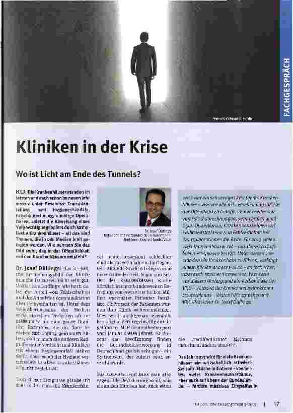 Vorschauseite 1: Kliniken in der Krise