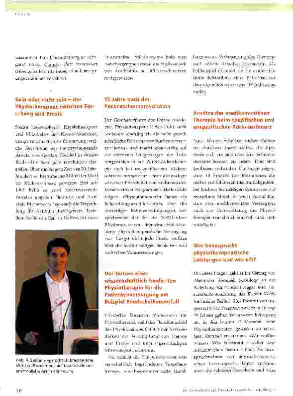 Vorschauseite 5: Forum Physiotherapie im Rahmen des Hauptstadtkongresses Medizin und Gesundheit