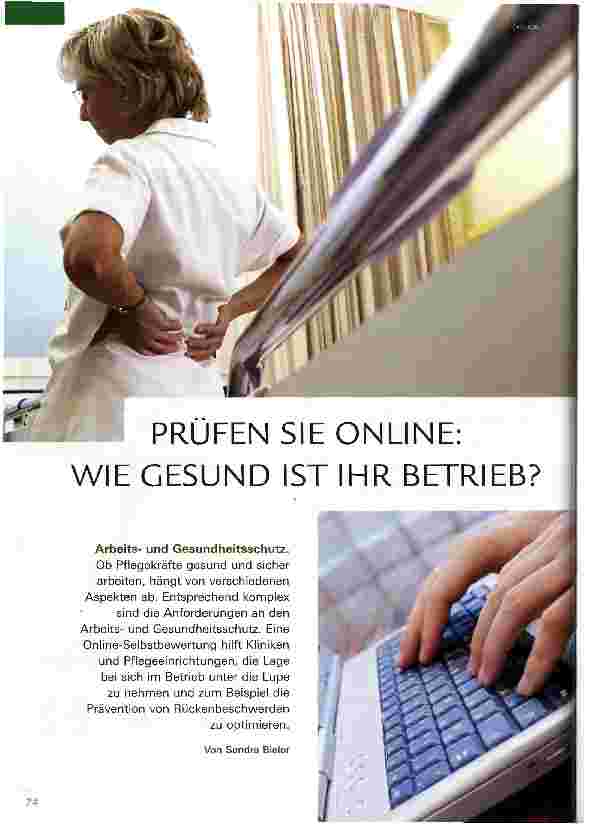 Vorschauseite 1: PRÜFEN SIE ONLINE: WIE GESUND IST IHR BETRIEB?