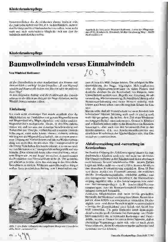 Vorschauseite 1: Baumwollwindeln versus Einmalwindeln