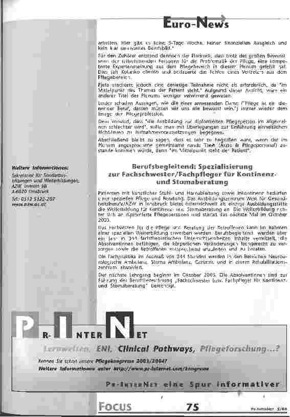 Vorschauseite 2: Pflegebedarf steigt ständig an - Pflege - Schicksal oder Chance? Zusammenfassung der Plenumsdisskussion im Cafe Zentral