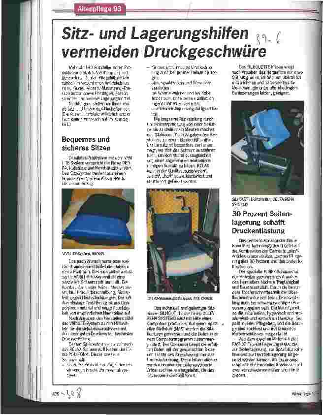 Vorschauseite 1: Sitzund Lagerungshilfen vermeiden Druckgeschwüre