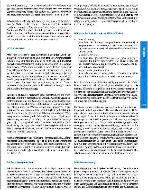 Vorschauseite 2: Die Soziotherapiestation der Abt. Sozialpsychiatrie und Psychotherapie der Medizinischen Hochschule Hannover (MHH) Stationäre Soziotherapie und Rehabilitation