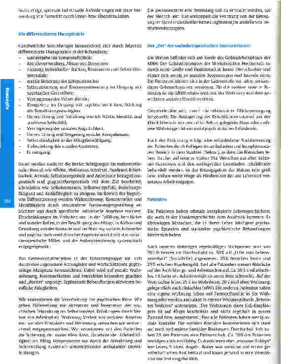 Vorschauseite 3: Die Soziotherapiestation der Abt. Sozialpsychiatrie und Psychotherapie der Medizinischen Hochschule Hannover (MHH) Stationäre Soziotherapie und Rehabilitation