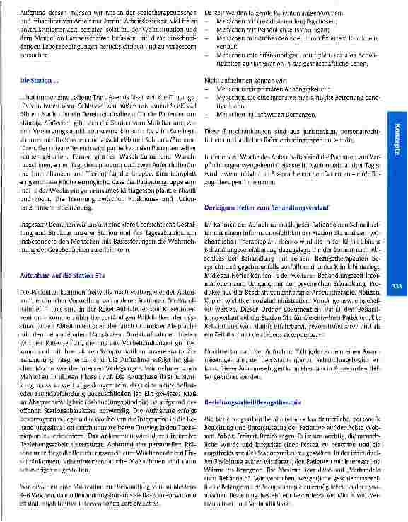 Vorschauseite 4: Die Soziotherapiestation der Abt. Sozialpsychiatrie und Psychotherapie der Medizinischen Hochschule Hannover (MHH) Stationäre Soziotherapie und Rehabilitation