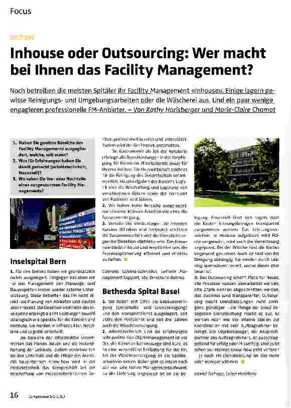 Vorschauseite 1: Inhouse oder Outsourcing: Wer macht bei Ihnen das Facility Management?