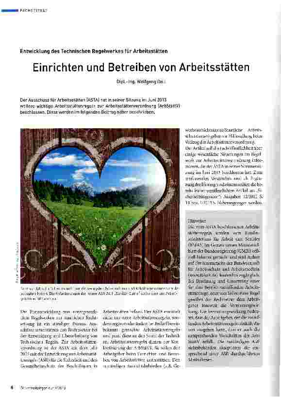 Vorschauseite 1: Einrichten und Betreiben von Arbeitsstätten