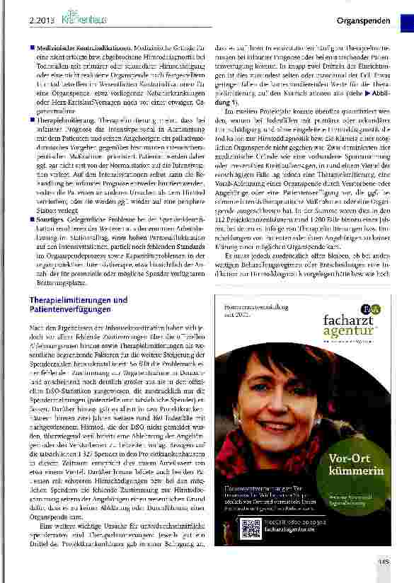Vorschauseite 3: Inhousekoordination bei Organspenden - Einflussfaktoren der Spenderzahlen in Deutschland