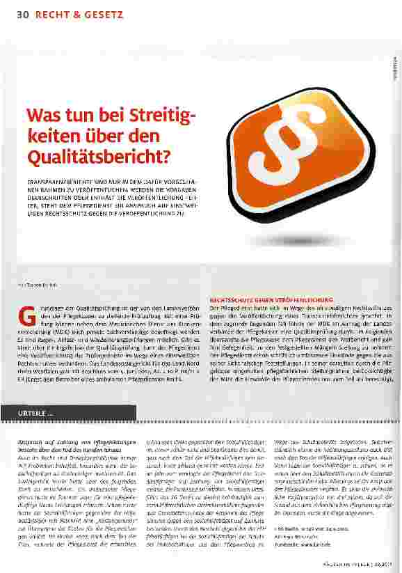 Vorschauseite 1: Was tun bei Streitigkeiten über den Qualitätsbericht?