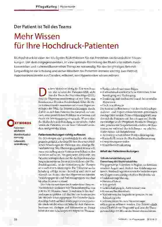 Vorschauseite 1: Mehr Wissen für Ihre Hochdruck-Patienten