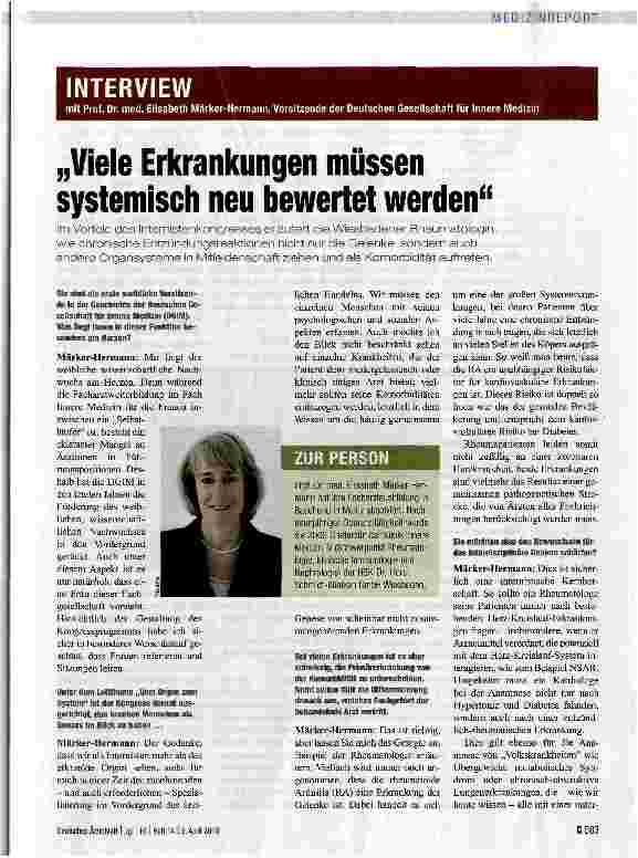 Vorschauseite 1: Viele Erkrankungen müssen systemisch neu bewertet werden