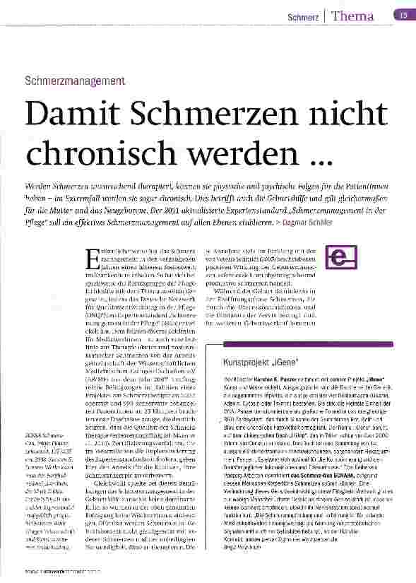 Vorschauseite 1: Damit Schmerzen nicht chronisch werden. ..