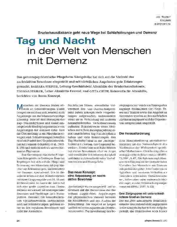 Vorschauseite 1: Tag und Nacht in der Welt von Menschen mit Demenz