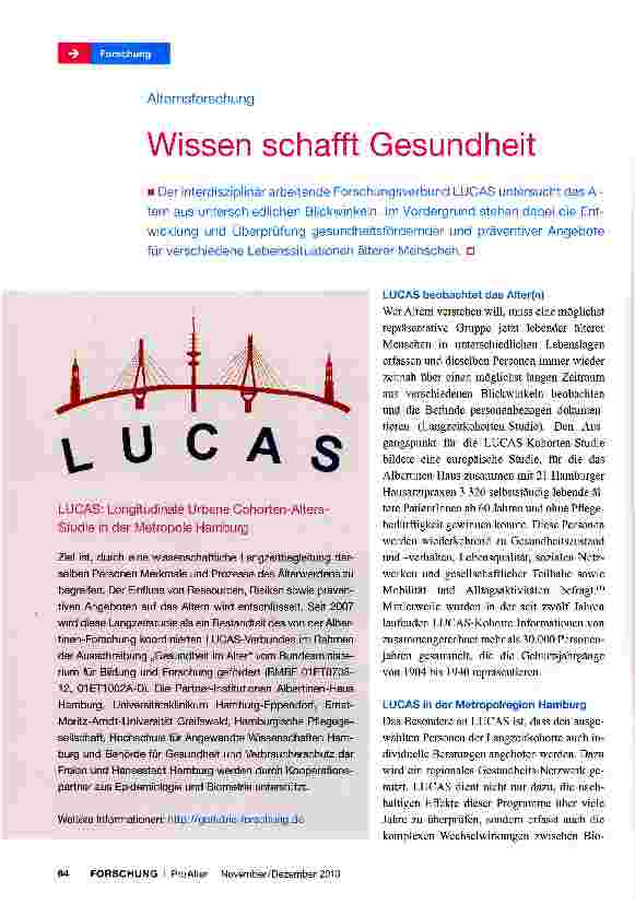 Vorschauseite 1: Wissen schafft Gesundheit